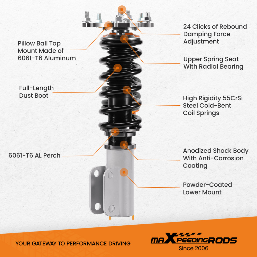 24 Way Damper Coilover Lowering Kit compatible for Buick Regal 97-04 compatible for Chevy Impala 2000-2011