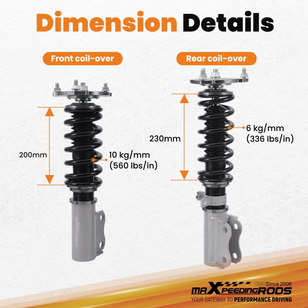 Compatible for Buick 97 - 09 Adjustable Height Shock Absorber Grey Tuning Coilover Kits lowering kit
