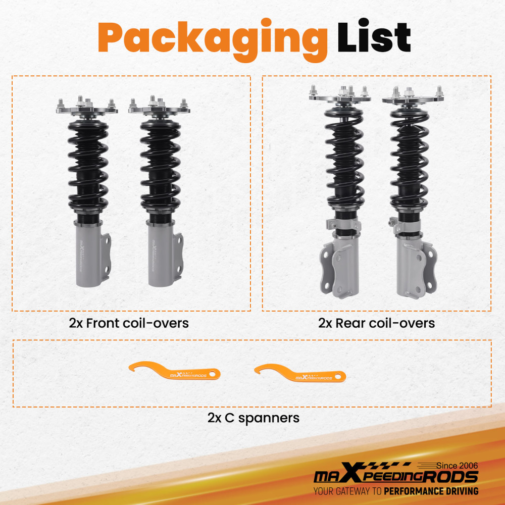 Compatible for Buick 97 - 09 Adjustable Height Shock Absorber Grey Tuning Coilover Kits lowering kit