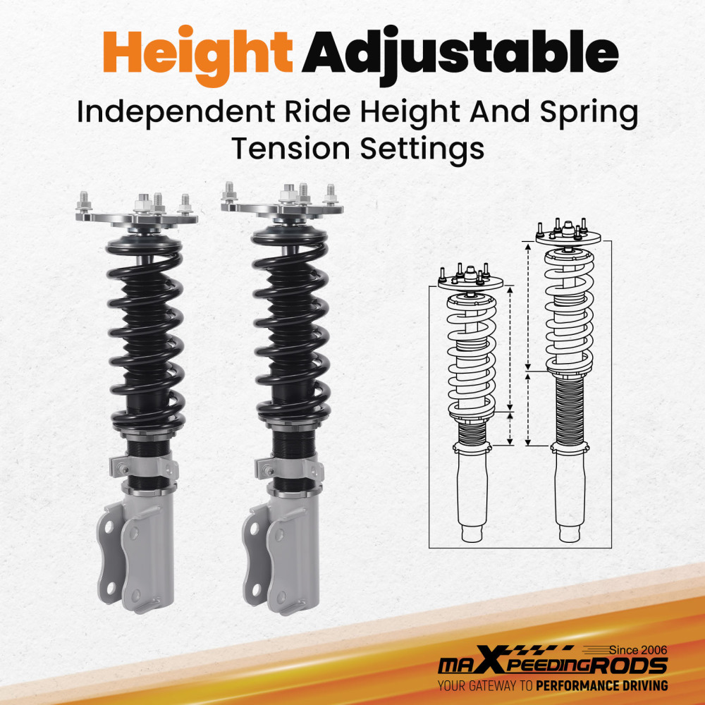 Compatible for Buick 97 - 09 Adjustable Height Shock Absorber Grey Tuning Coilover Kits lowering kit