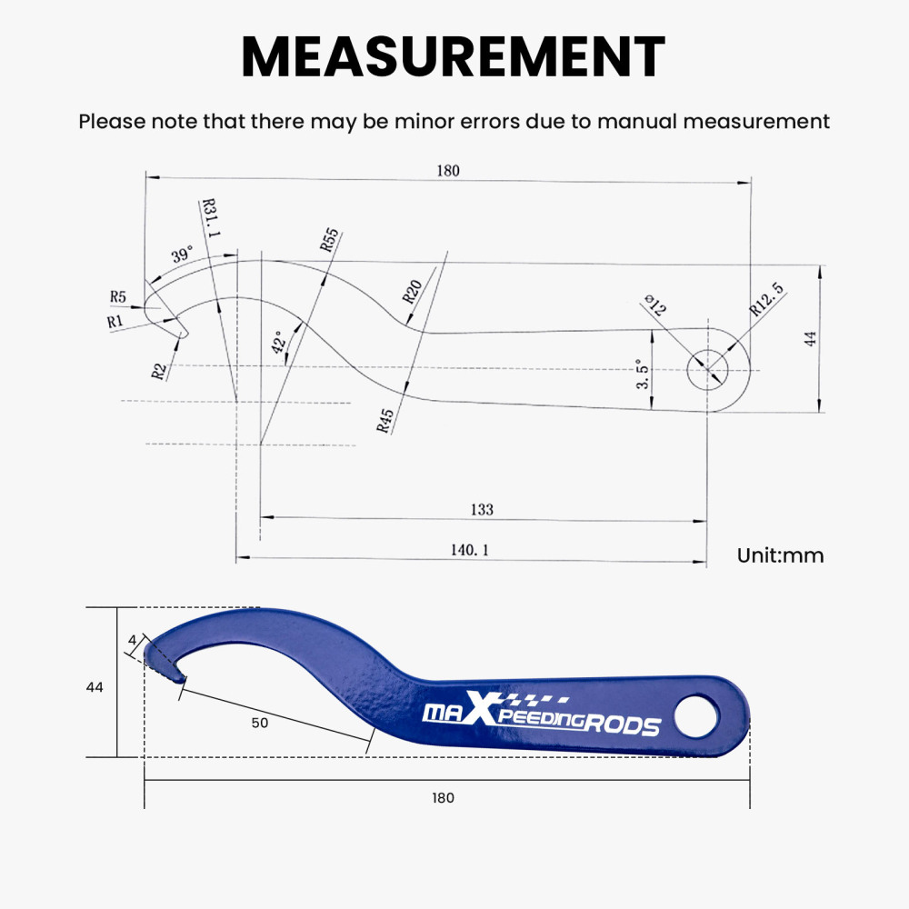2 pezzi in acciaio coilover C chiave a gancio chiave universale bobina sopra la molla
