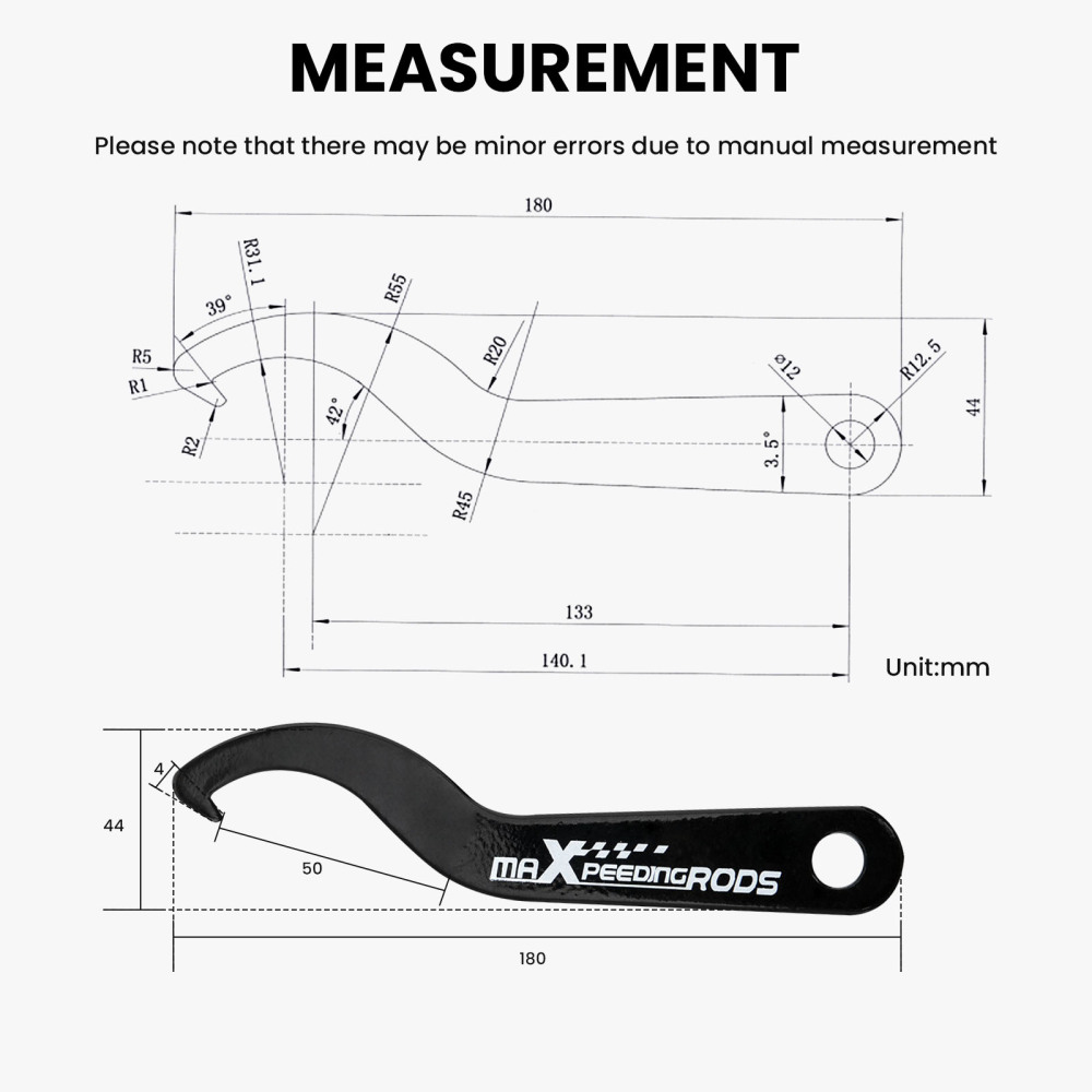 Strumento di regolazione coilovers Chiavi di regolazione del manicotto della molla dellammortizzatore elicoidale Nero
