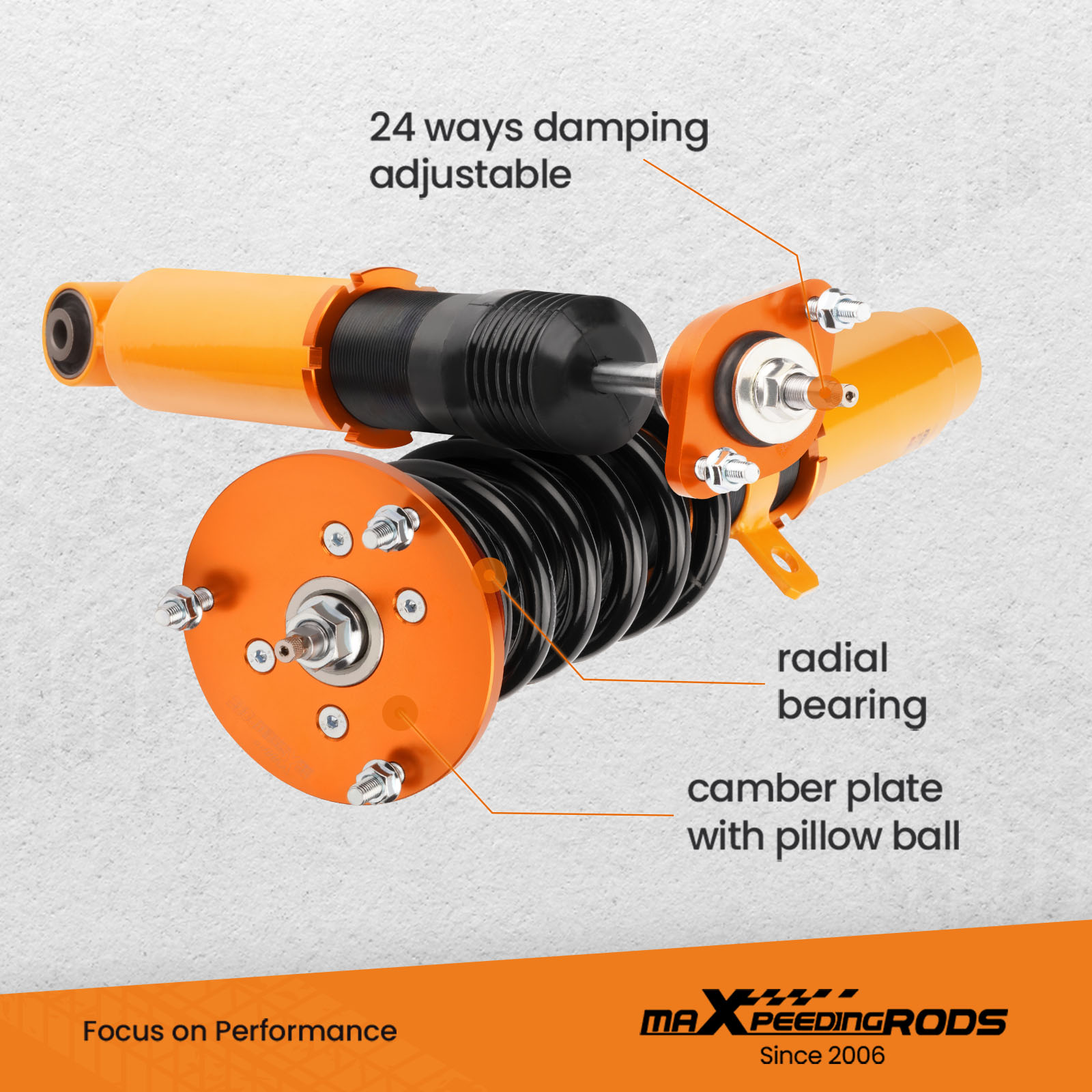 ミュージック KJ KKE 135mm 2000LBS/IN Variable Damping Shock Absorber for
