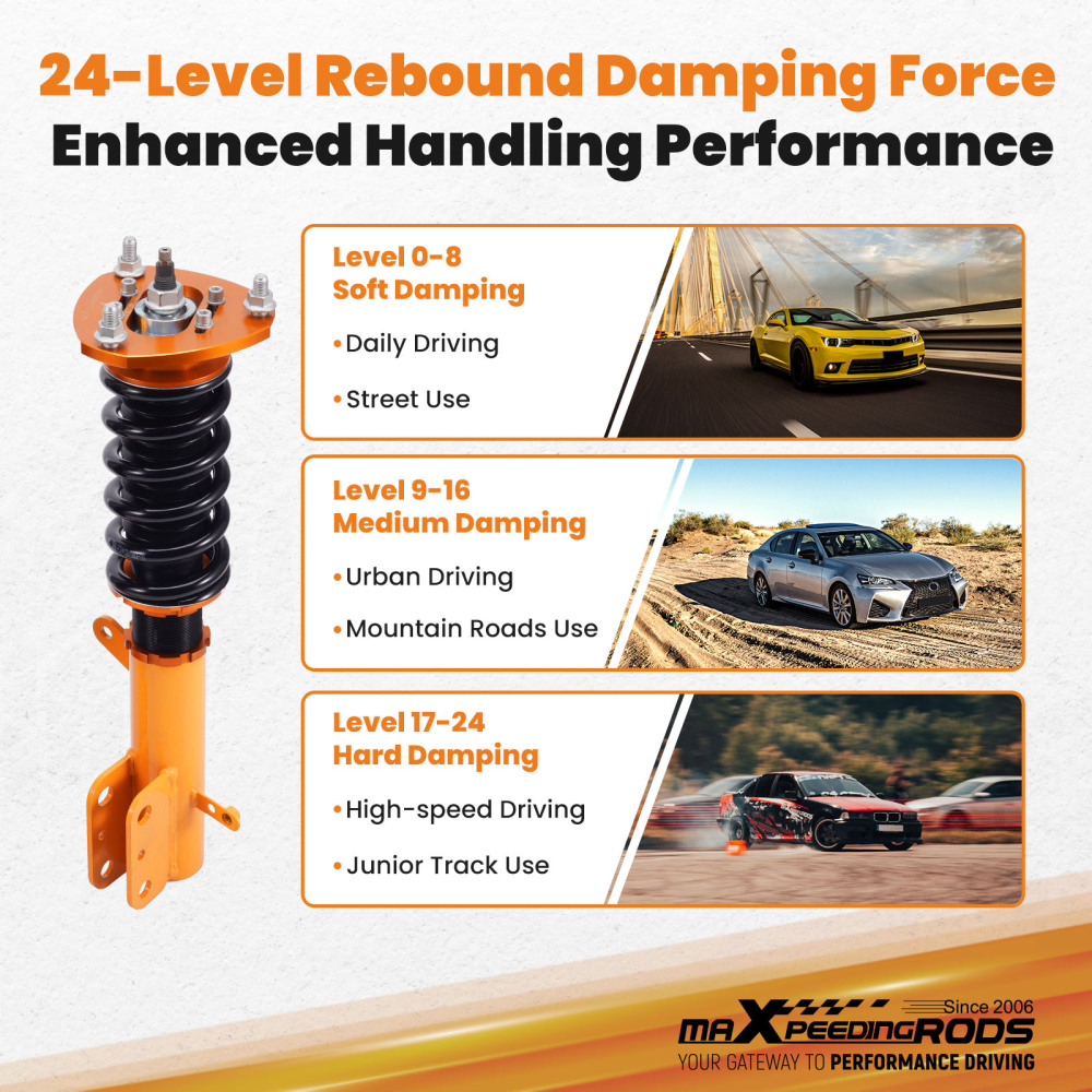 24 ways adjustable damper Coilover kit compatible for Jeep Compass MK compatible for Patriot 2007-2010