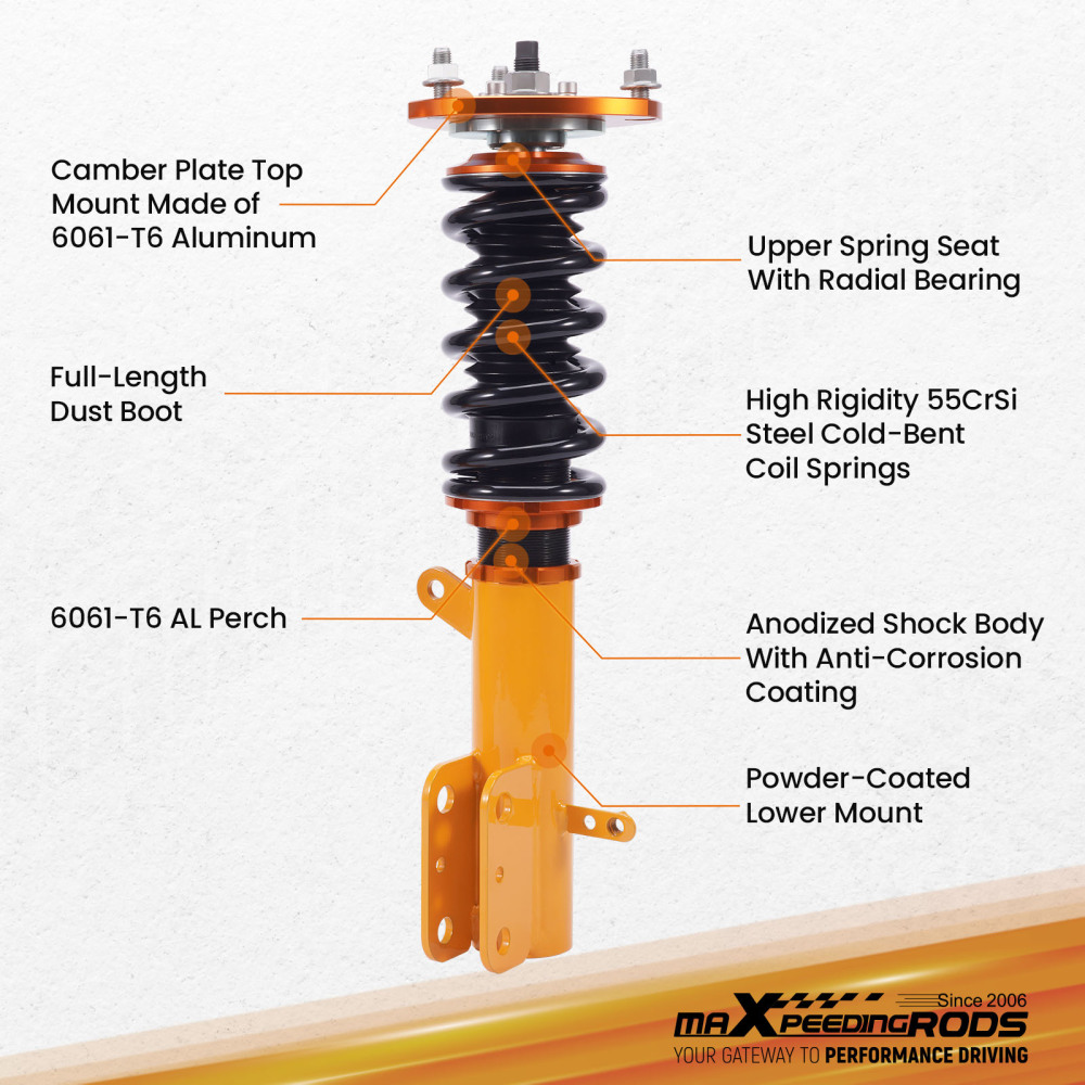 Coilovers Suspension Struts compatible for Dodge Caliber 2007-2012 Patriot (MK) Compatible for FWD Compass
