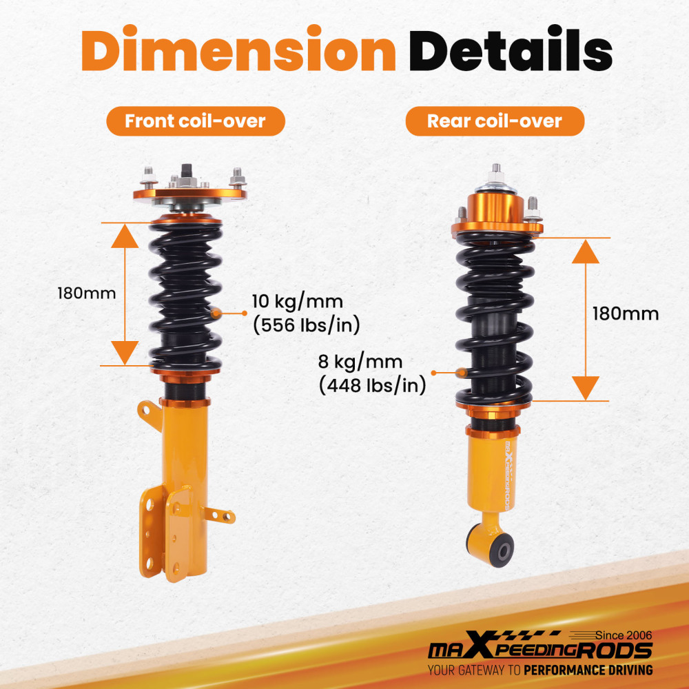 Coilovers Suspension Struts compatible for Dodge Caliber 2007-2012 Patriot (MK) Compatible for FWD Compass