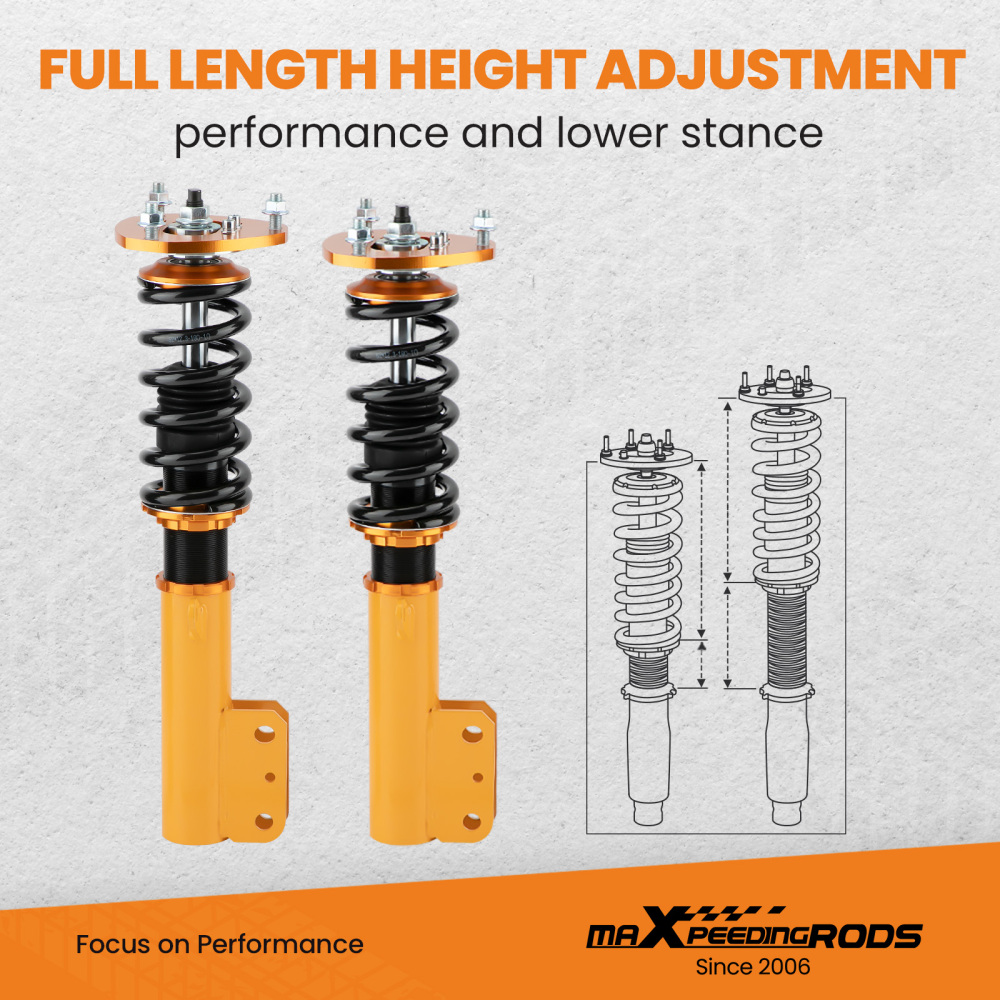2007 - 2010 compatible for Jeep Patriot (MK) Compatible for FWD Adjustable Height Shocks Strut Coilover Kits Lowering Kit