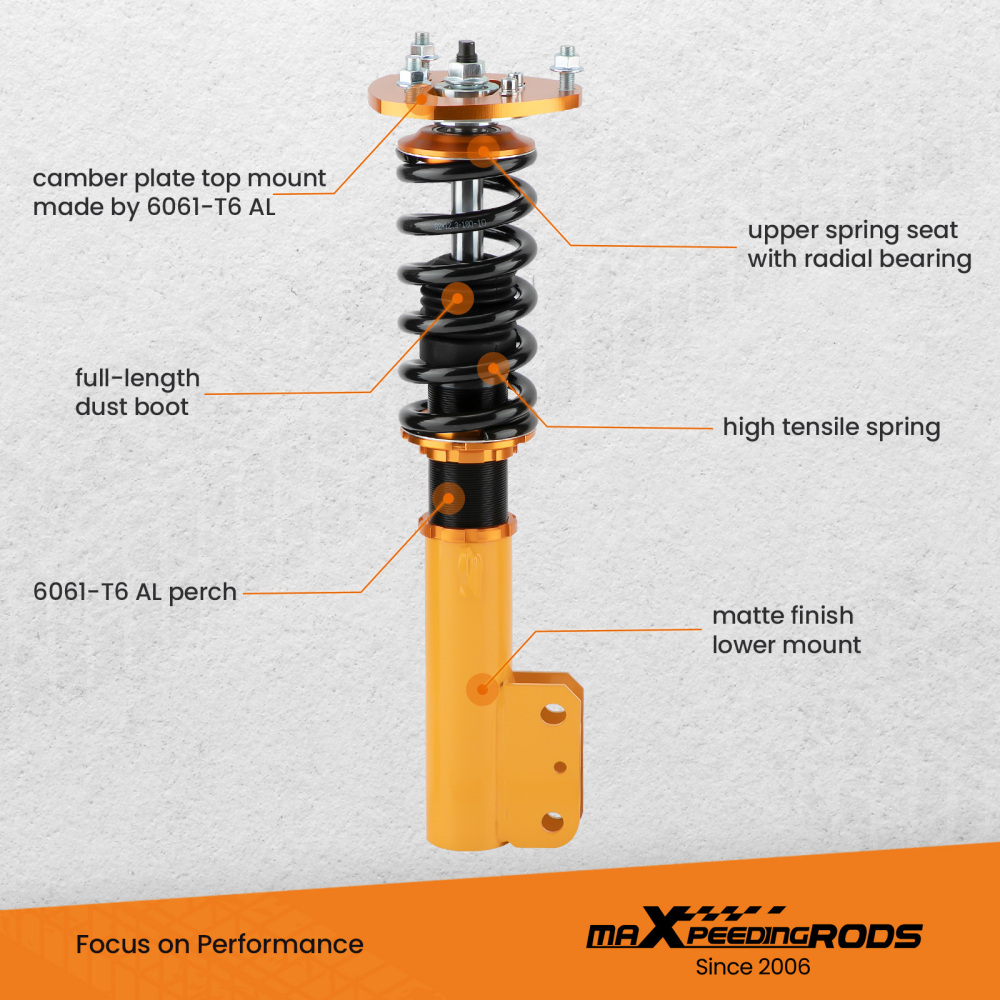 2007 - 2012 compatible for Dodge Caliber 2008 2009 compatible for SRT-4 Adjustable Height Suspension Kit Coilovers Lowering Kit