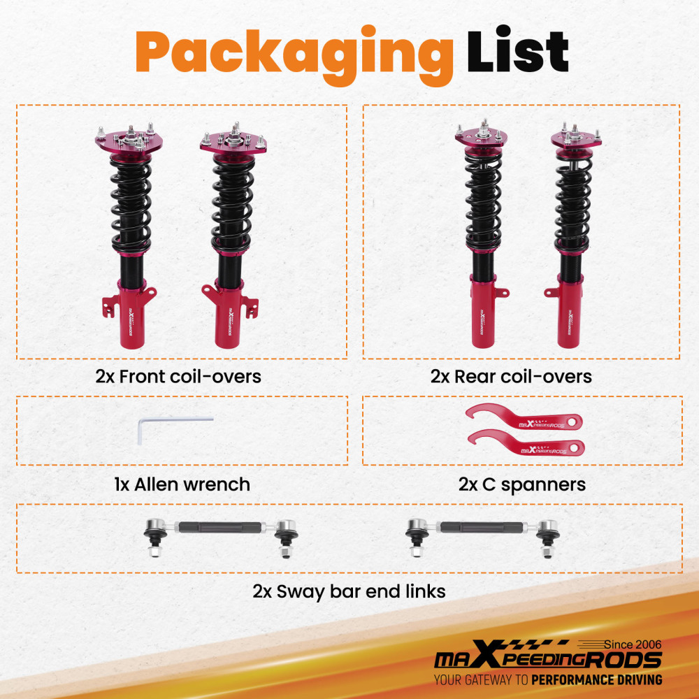 Racing Coilovers compatible for LEXUS ES350 2007 - 2009 Adj Damper Shock Coil Springs Set Lowering Kit