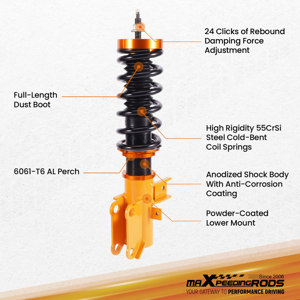 Coilovers/Suspensión roscada compatible para Chevrolet Camaro 2010-2015 Amortiguador
