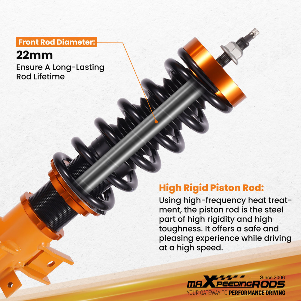 Coilovers 24 Way Damper Adjustable Suspension Kit compatible for Chevrolet Camaro 2010-2015