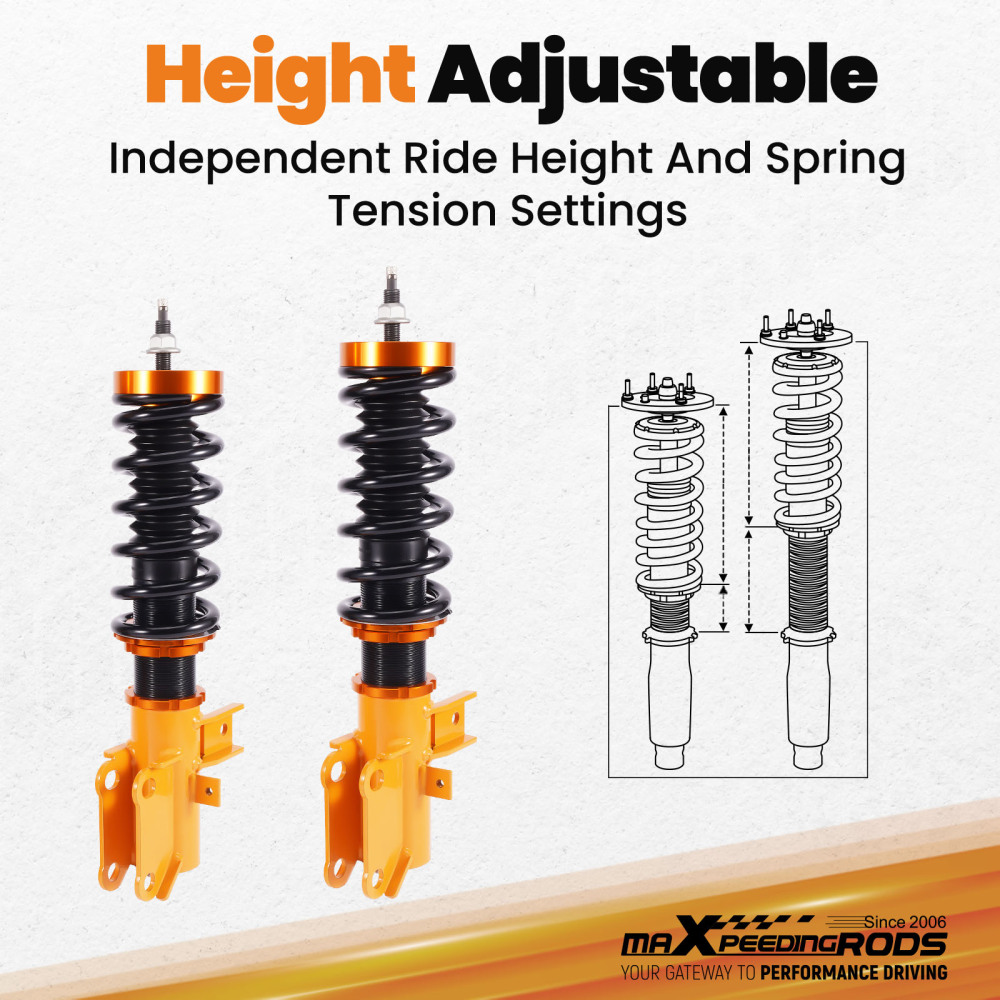 Coilovers 24 Way Damper Adjustable Suspension Kit compatible for Chevrolet Camaro 2010-2015