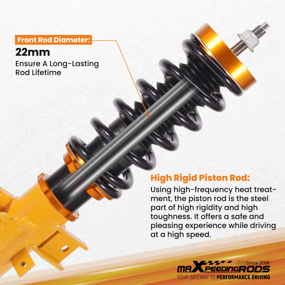 Coilover Kits compatible for Chevrolet Camaro 2010-15 Adj. Height Coil Springs Struts