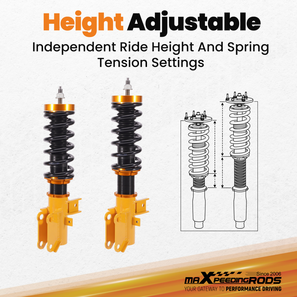 Coilover Kits compatible for Chevrolet Camaro 2010-15 Adj. Height Coil Springs Struts