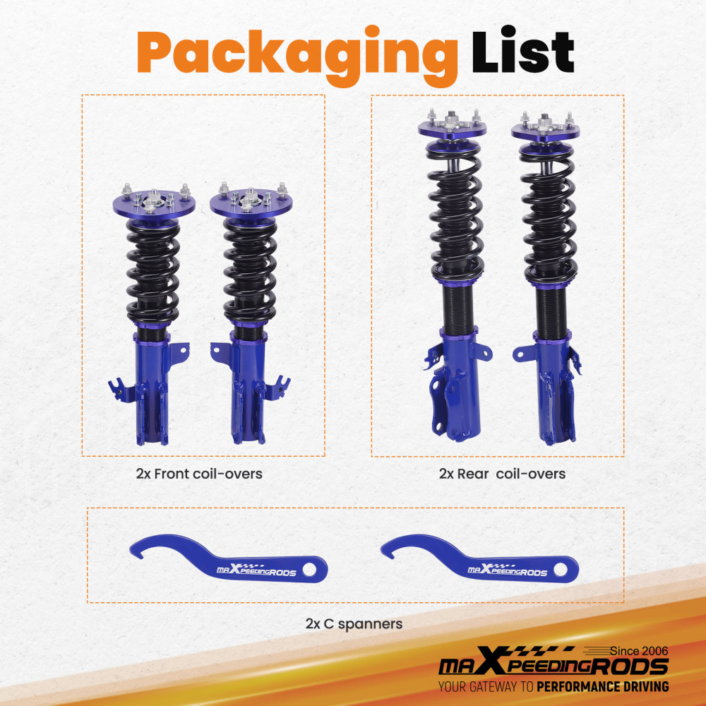 MaXpeedingrods Lowering Coilovers Shocks Springs compatible for Toyota CamryES300 92-01