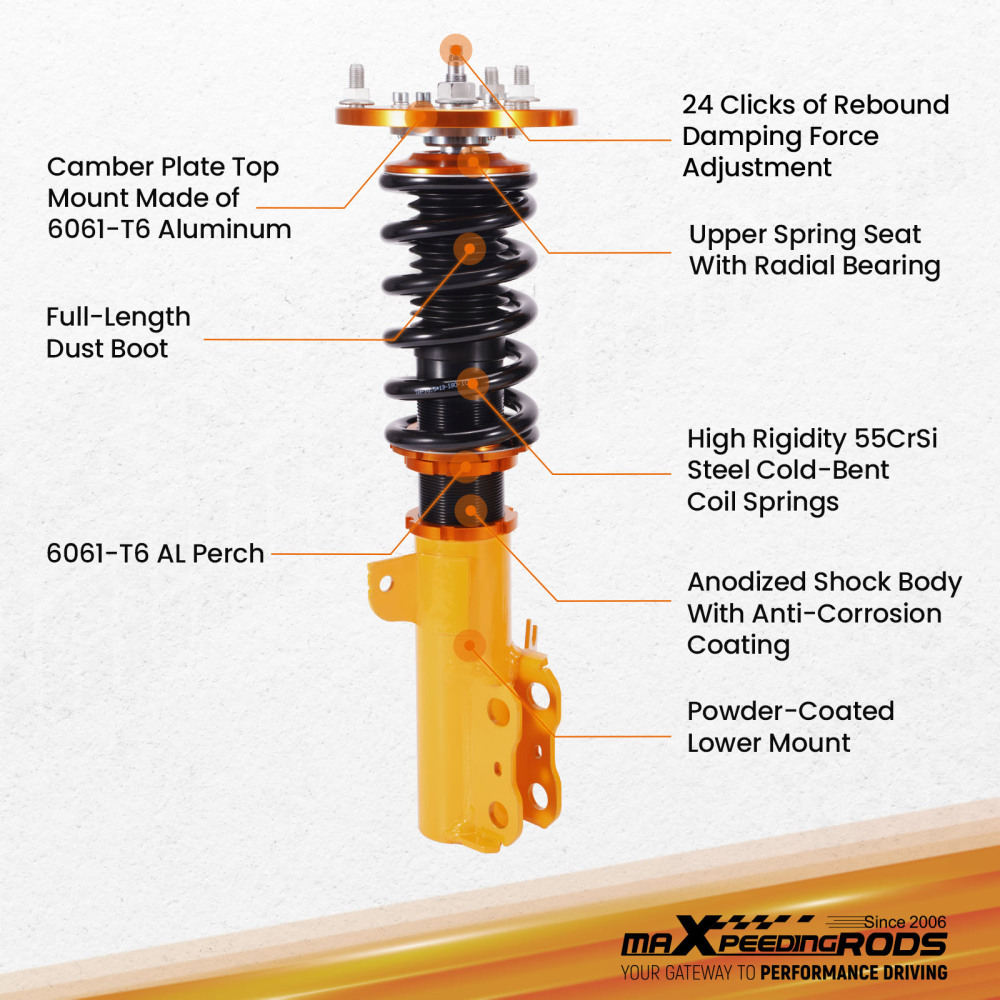 Coilover compatible for Toyota Camry 92-01 Coilovers Suspension 24 ways adjustable damper