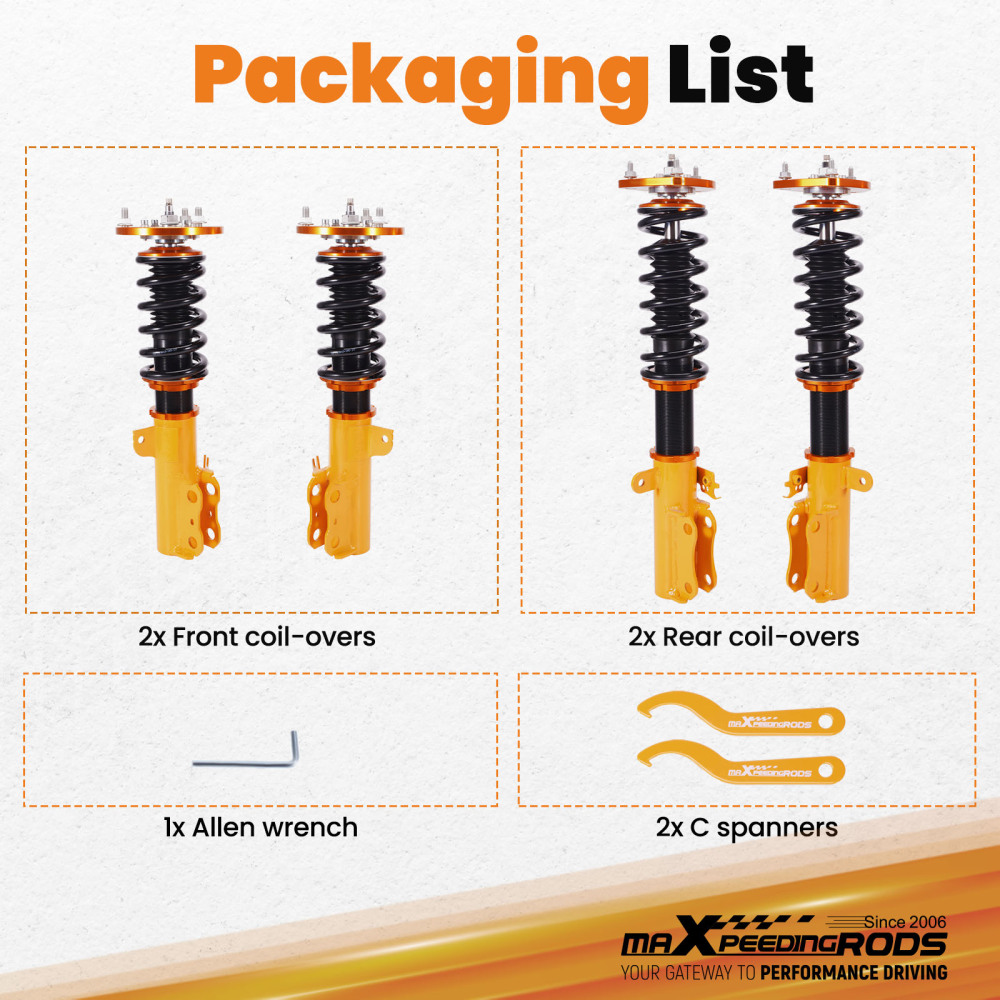 Coilover compatible for Toyota Camry 92-01 Coilovers Suspension 24 ways adjustable damper