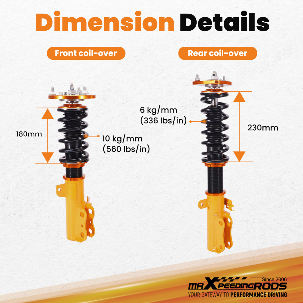 Coilover compatible for Toyota Camry 92-01 Coilovers Suspension 24 ways adjustable damper