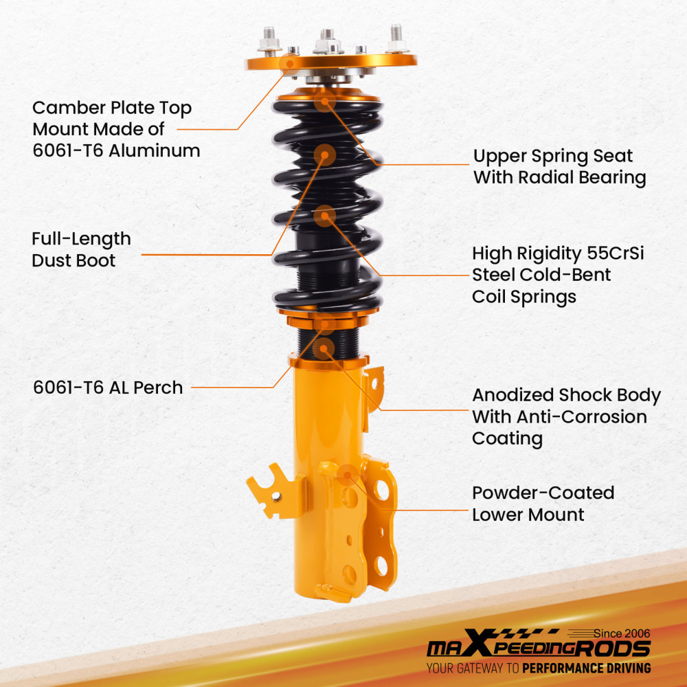 Compatible for Toyota Camry 1992-2001 XV20 2.2L 3.0L Adjustable Height Coilover Suspensions Lowering Kit