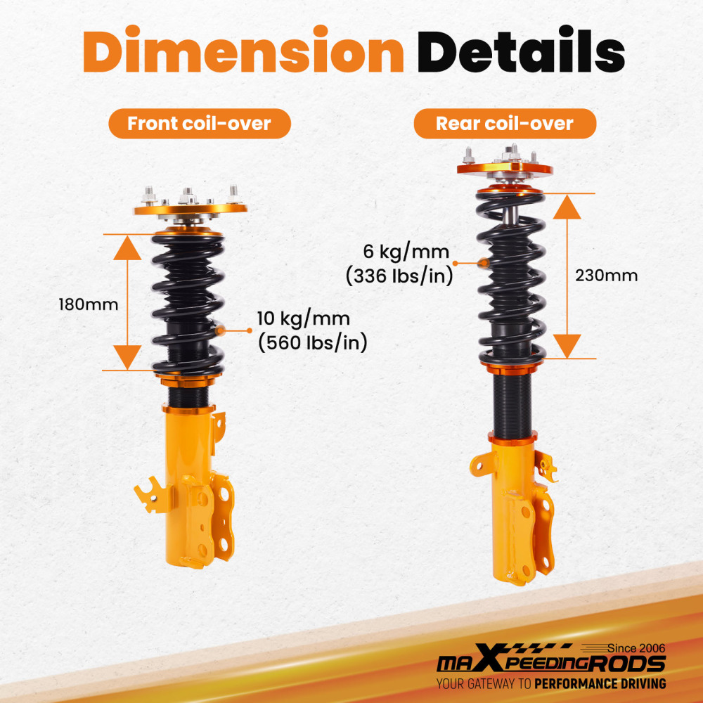 Compatible for Toyota Camry 1992-2001 XV20 2.2L 3.0L Adjustable Height Coilover Suspensions Lowering Kit