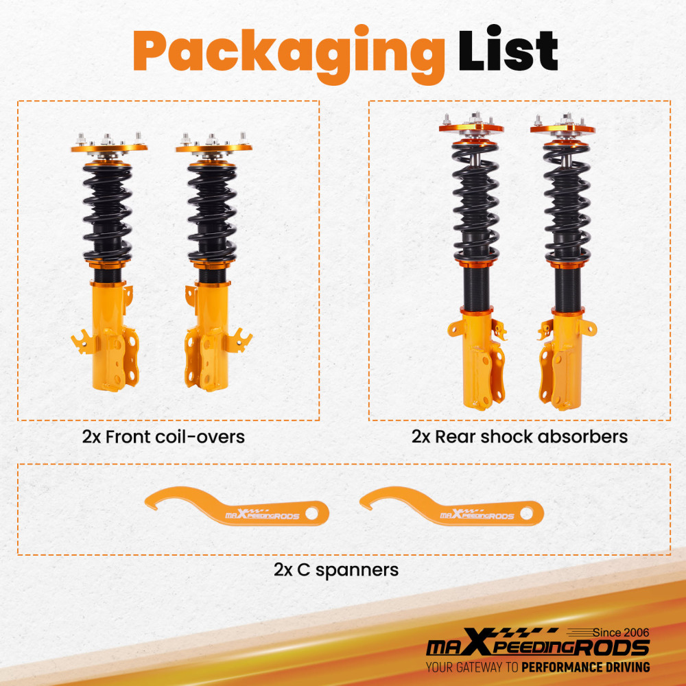 Compatible for Toyota Camry 1992-2001 XV20 2.2L 3.0L Adjustable Height Coilover Suspensions Lowering Kit