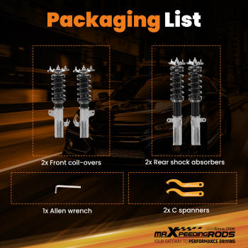 1992 - 2001 compatible for Toyota Camry 24 Ways Adjustable Damper Shocks Absorbers Kit Coilovers Lowering Kit