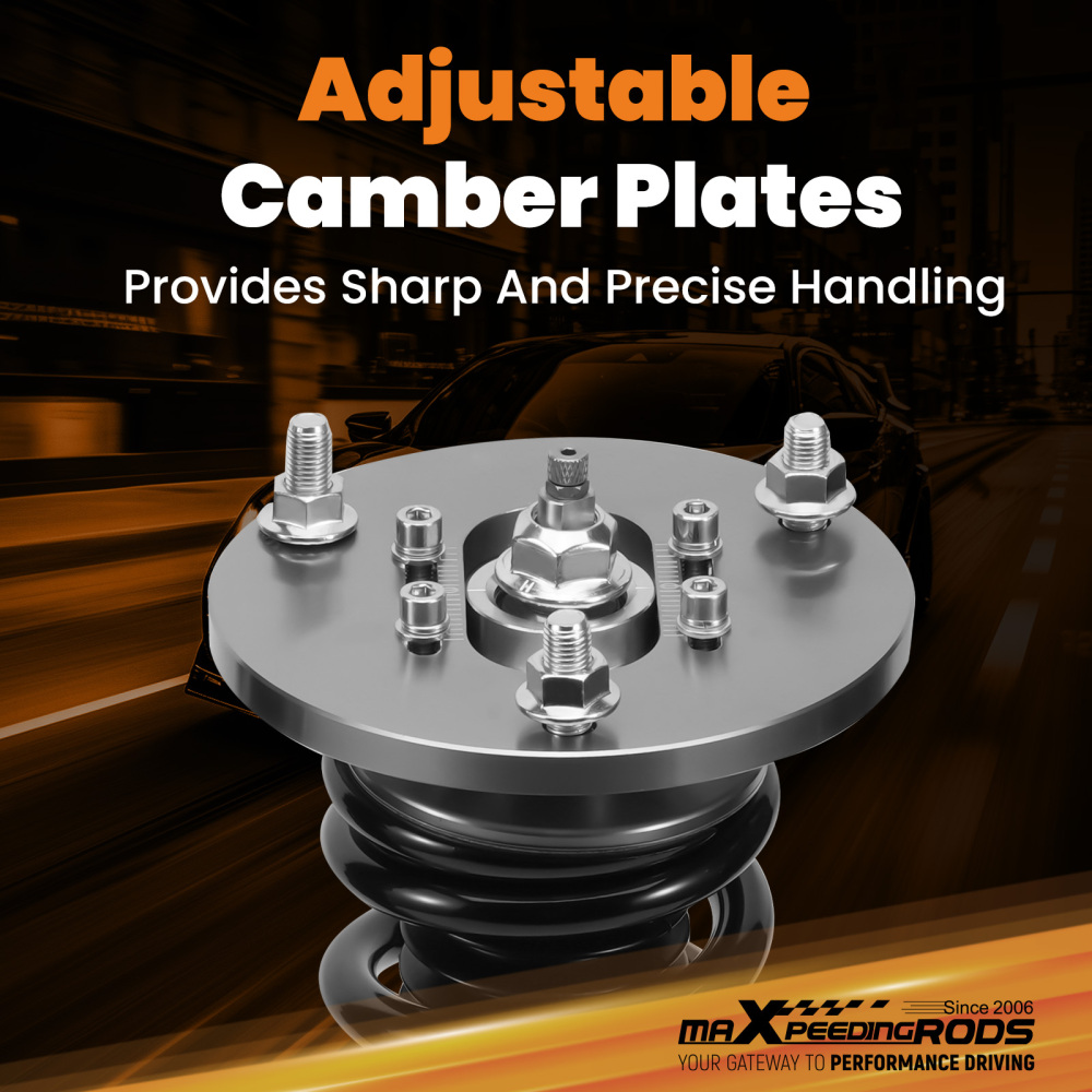 1992 - 2003 compatible for Lexus Compatible for Toyota Camry Coil Over Spring Adjustable Height Shock Absorbers Struts Grey 