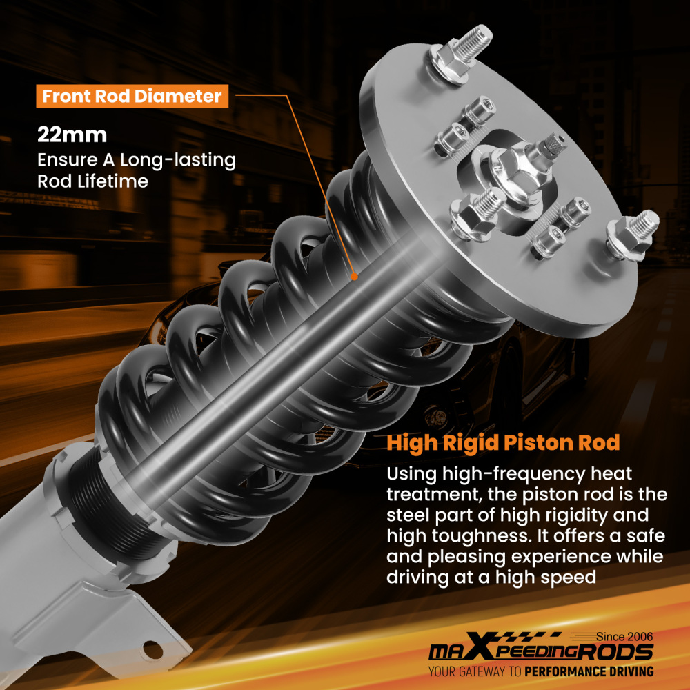 1992 - 2003 compatible for Lexus Compatible for Toyota Camry Coil Over Spring Adjustable Height Shock Absorbers Struts Grey 