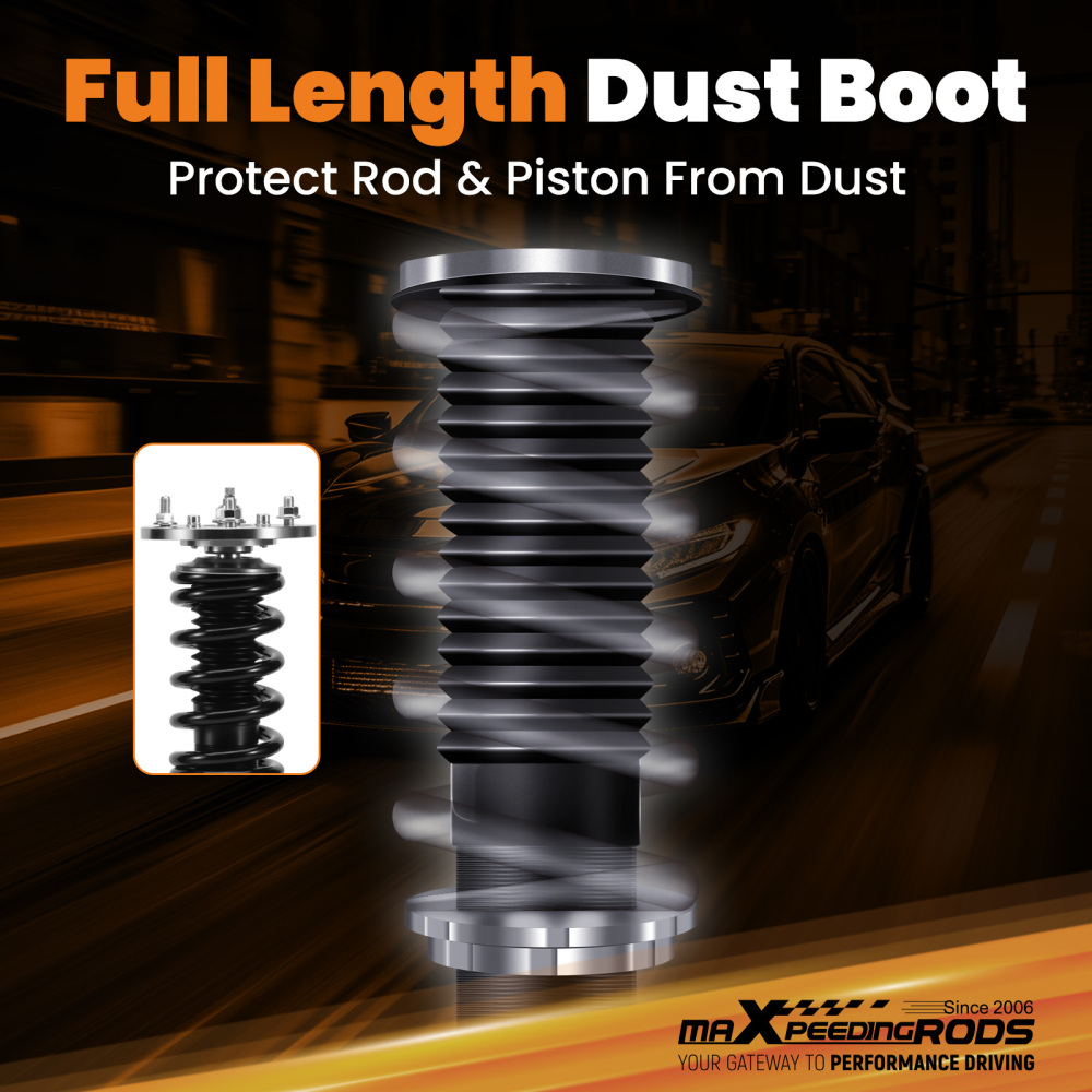 1992 - 2003 compatible for Lexus Compatible for Toyota Camry Coil Over Spring Adjustable Height Shock Absorbers Struts Grey 