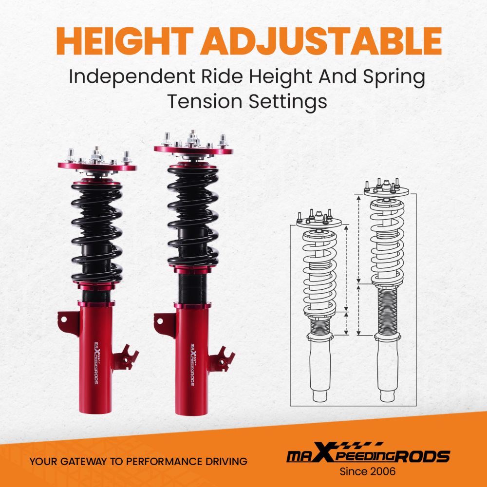 Compatible for Toyota Camry XV20 95-02 24 Steps Adjustable Damper Coilover Coilovers Struts Lowering Kit