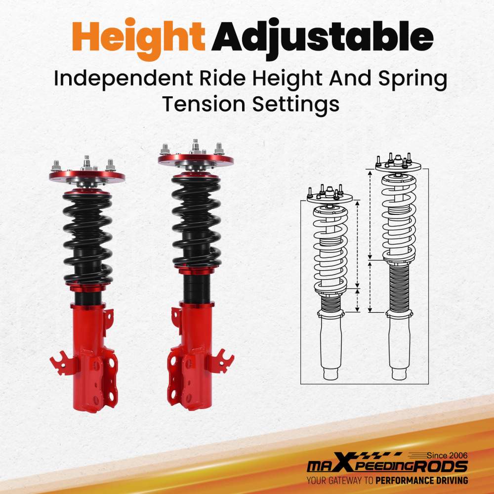 Compatible for Toyota Camry compatible for Lexus ES300 92-01 Racing Series Adjustable Height Suspension Coilovers Lowering Kit