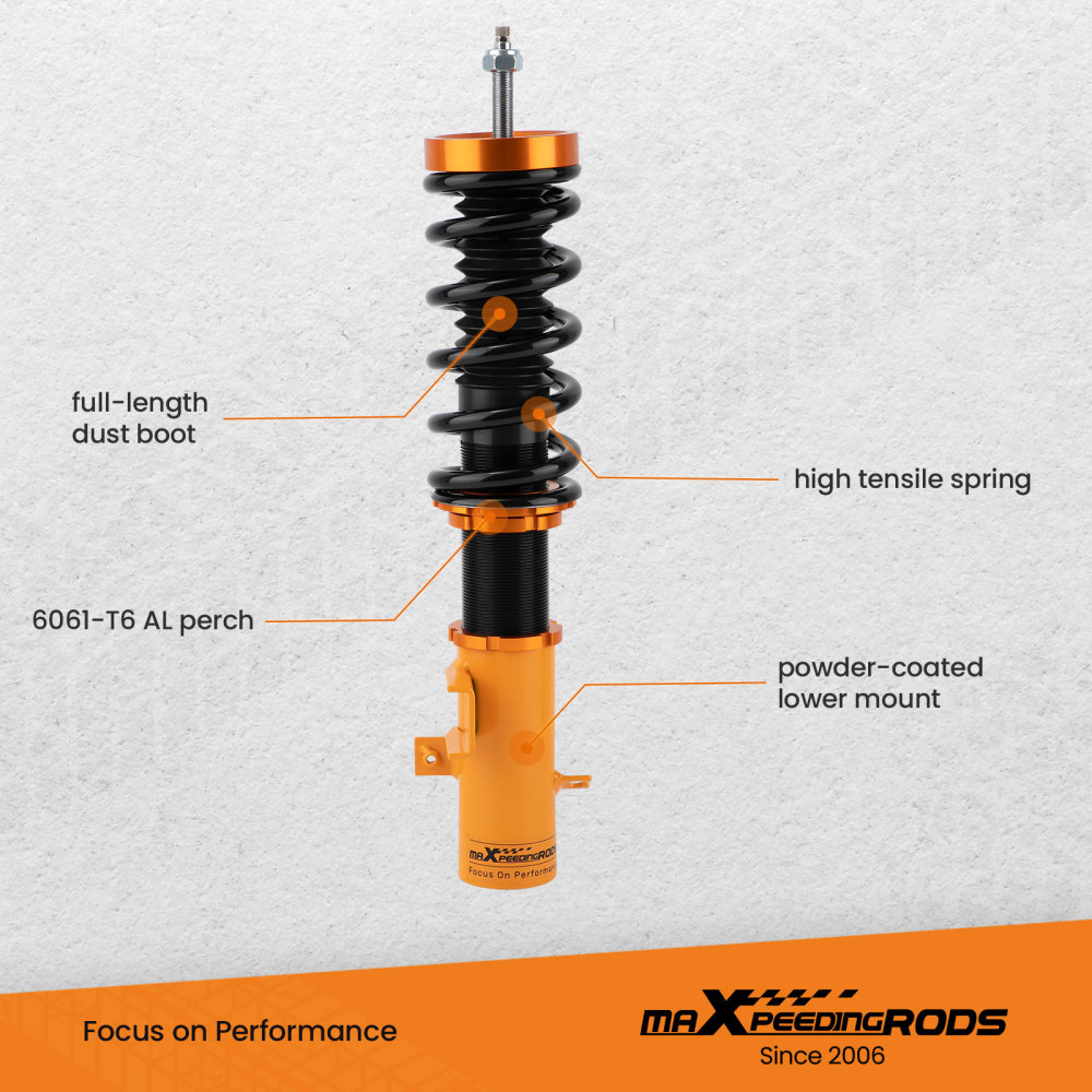 MaXpeedingrods Coilover 24 Way Damper Suspension Kit compatible for Chevy Camaro 2010-2015