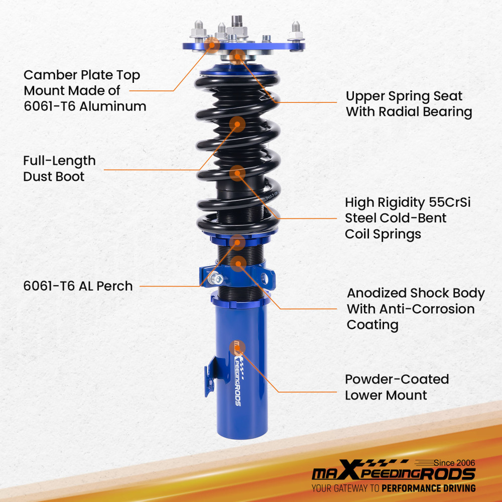 Coilovers Kits compatible for Toyota Celica 2000-2006 Height Adj. Coil Spring Shock Struts