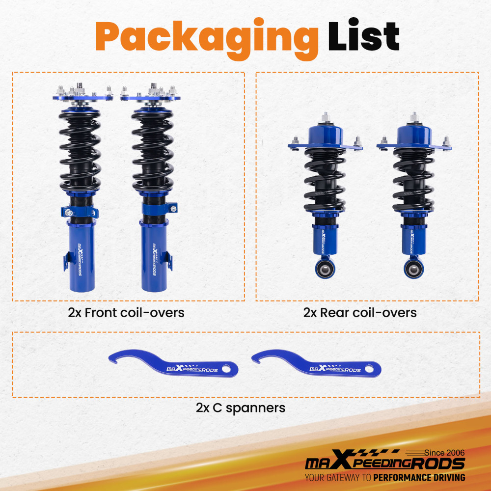 Coilovers Kits compatible for Toyota Celica 2000-2006 Height Adj. Coil Spring Shock Struts