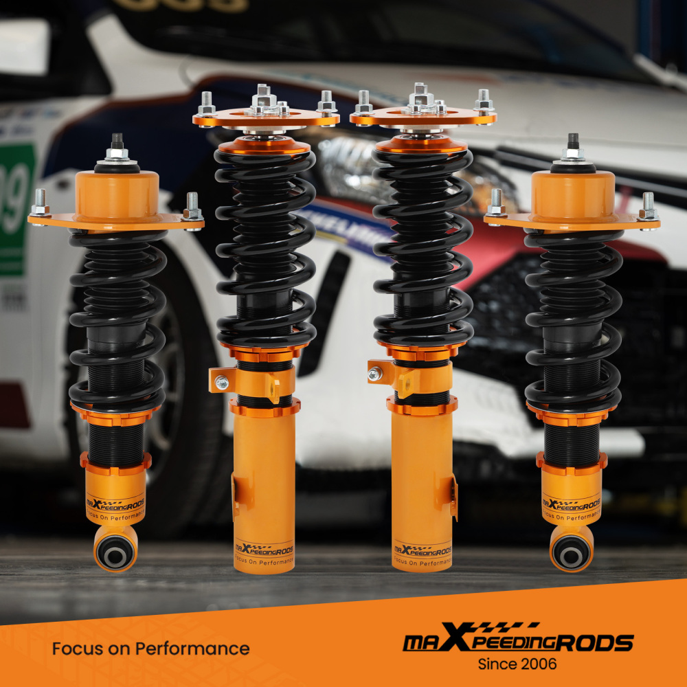 Coilovers Kit compatible for Toyota Celica 2000-06 Adj. Height Shock Struts w/z Top Mounts Lowering Kit
