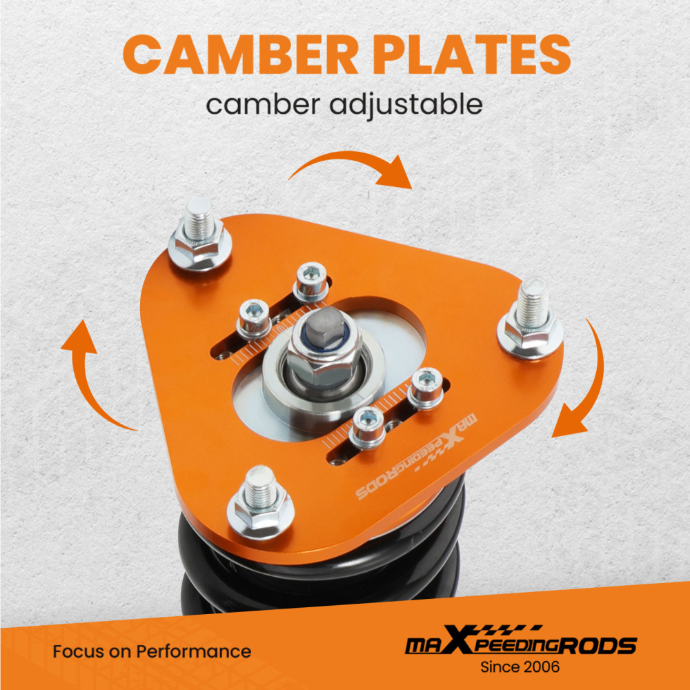 Coilovers Kit compatible for Toyota Celica 2000-06 Adj. Height Shock Struts w/z Top Mounts Lowering Kit