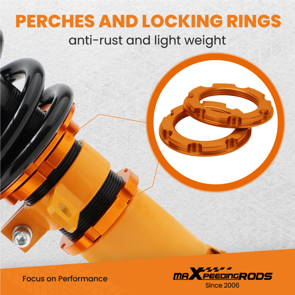 Coilovers Kit compatible for Toyota Celica 2000-06 Adj. Height Shock Struts w/z Top Mounts Lowering Kit