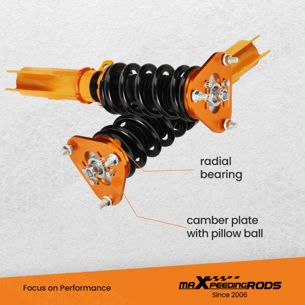 Coilovers Kit compatible for Toyota Celica 2000-06 Adj. Height Shock Struts w/z Top Mounts Lowering Kit
