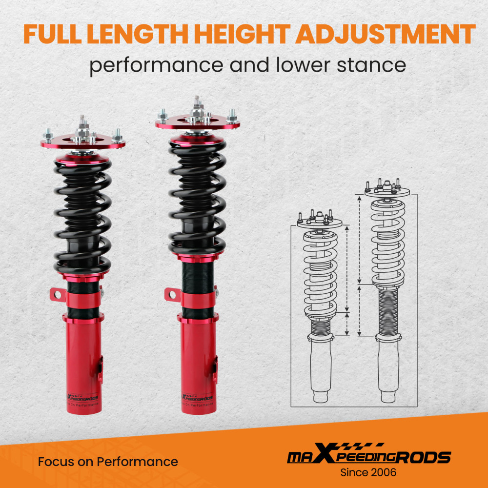 Pair Front Coilovers Adjustable Suspension Kit compatible for Toyota Celica 2000-2006