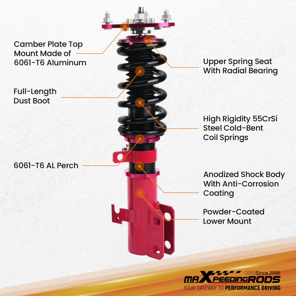 Complete Coilover Kits compatible for Toyota Celica 2000-2006 Coil Shock Strut Adj. Height lowering kit