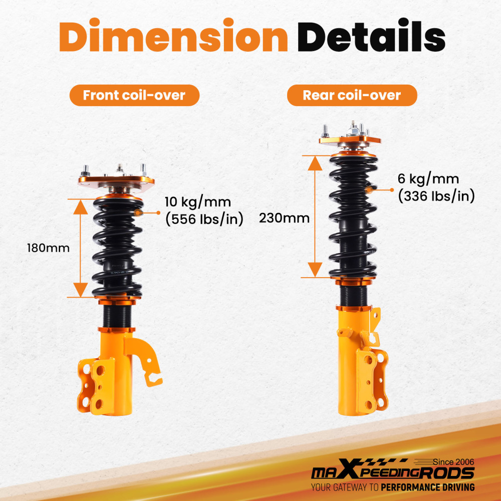 Compatible for Toyota Celica compatible for FWD 1990-1993 24 Steps Adj Damper Shock Tuning Coilovers KitsLowering Kit