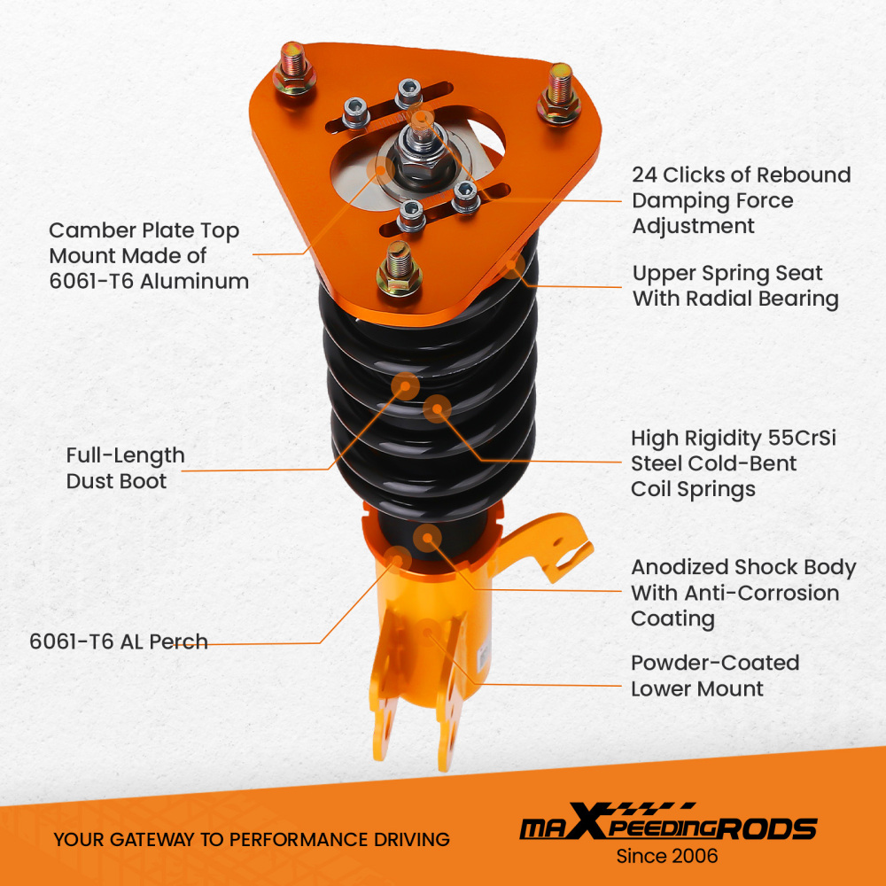 Lowering Shocks Coilovers Kits compatible for Toyota Celica compatible for FWD 90- 93 Adj. Height Struts