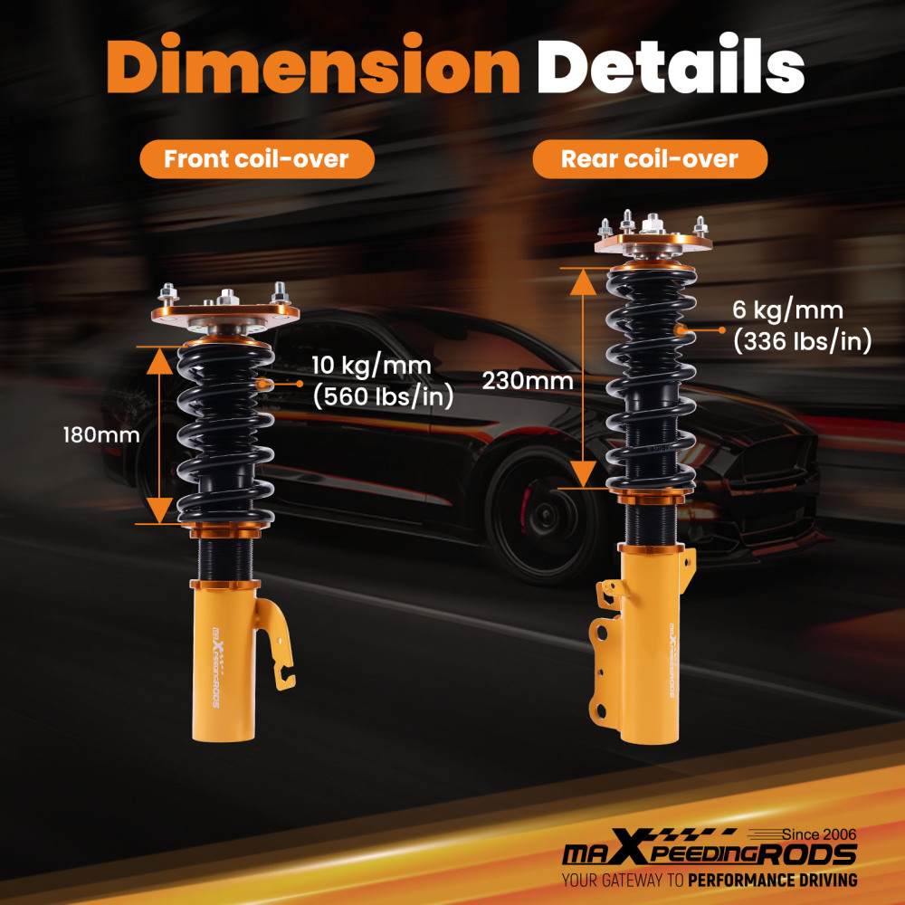 Racing Coilovers Kits compatible for Toyota Celica compatible for FWD 90 91 92 93 Adj. Height Shock Struts Lowering Kit