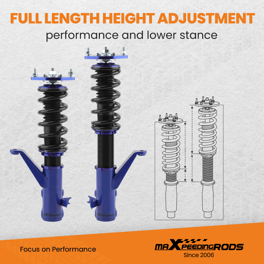 Coilovers Shock Struts Kit compatible for Honda Civic Coilover ES1 compatible for Honda Civic EU3 2001-05