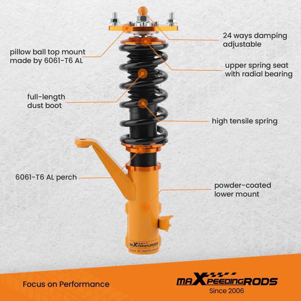 Compatible for Honda Civic EM2 2001 20-05 Coilovers Shock Absorber Set compatible for Honda Civic EM2 2001 20-05 Adjustable lowering kit