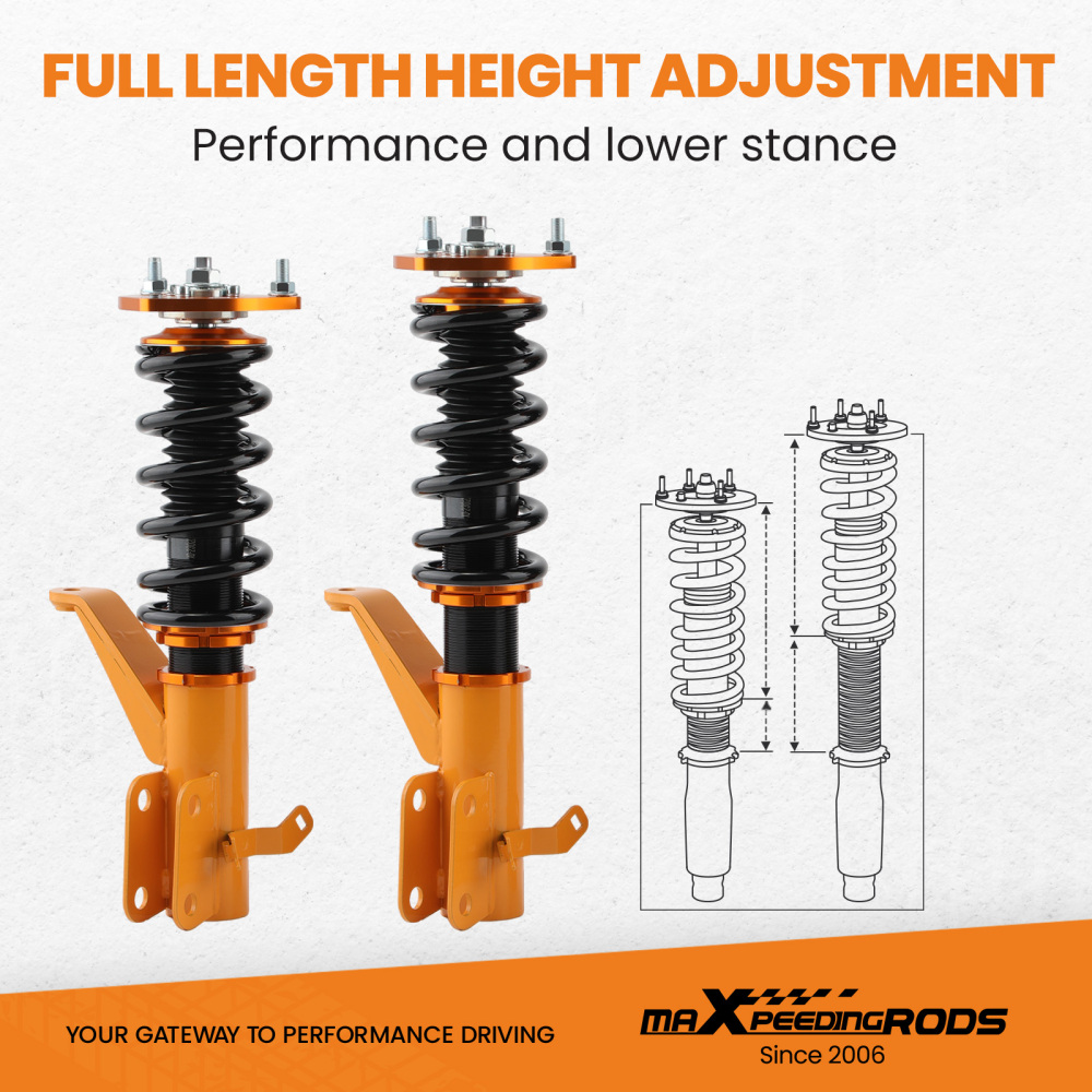 Full Coilovers Suspension Struts Kit + Sway Bar Link compatible for Honda Civic 2001-2005
