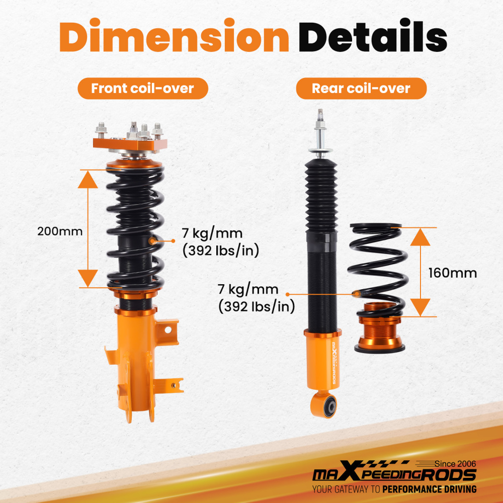 Coilover Shock+Spring+Camber 24 way compatible for Honda Civic 12-15 Si 12-13