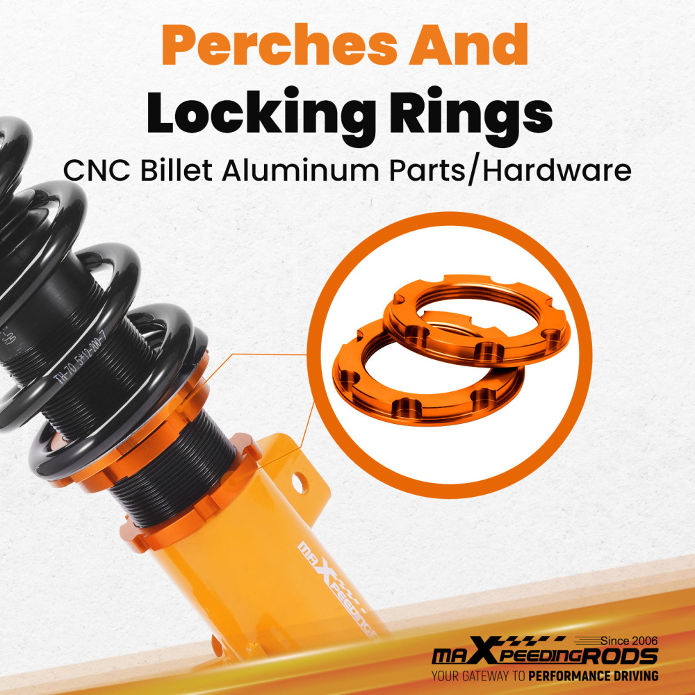 Compatible for Honda Civic 2012-2015 Si 2012-2016 Only Adj Height Shocks New Coilovers Kits Lowering Kit