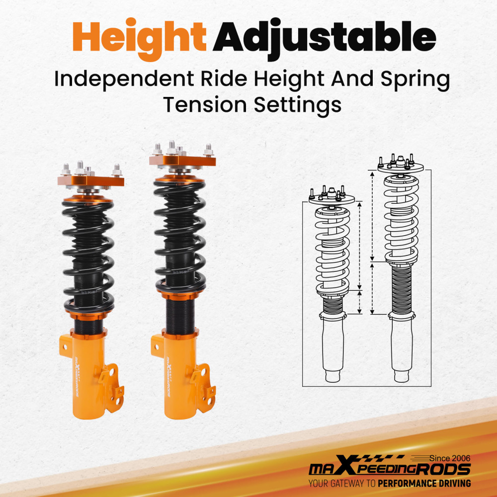 Compatible for Honda Civic 2012-2015 Si 2012-2016 Only Adj Height Shocks New Coilovers Kits Lowering Kit