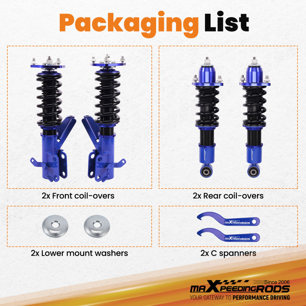 Street Coilover System compatible for Honda Civic DX EX GX HX LX Si 01-05 Aluminum